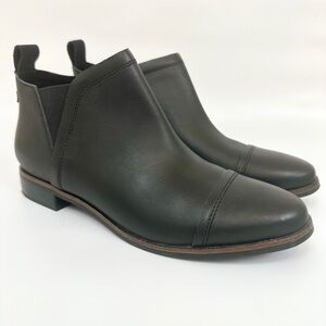 Toms Reese Leather Ankle Boots Women’s Size 8.5 Black NWOT